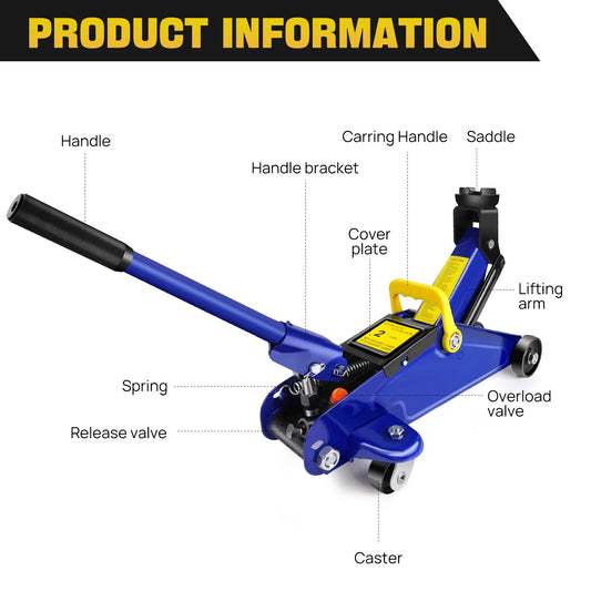 Cric hydraulique en acier 2 tonnes